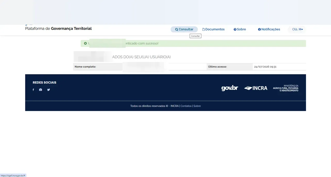 Buscador SIGEF — passo 2